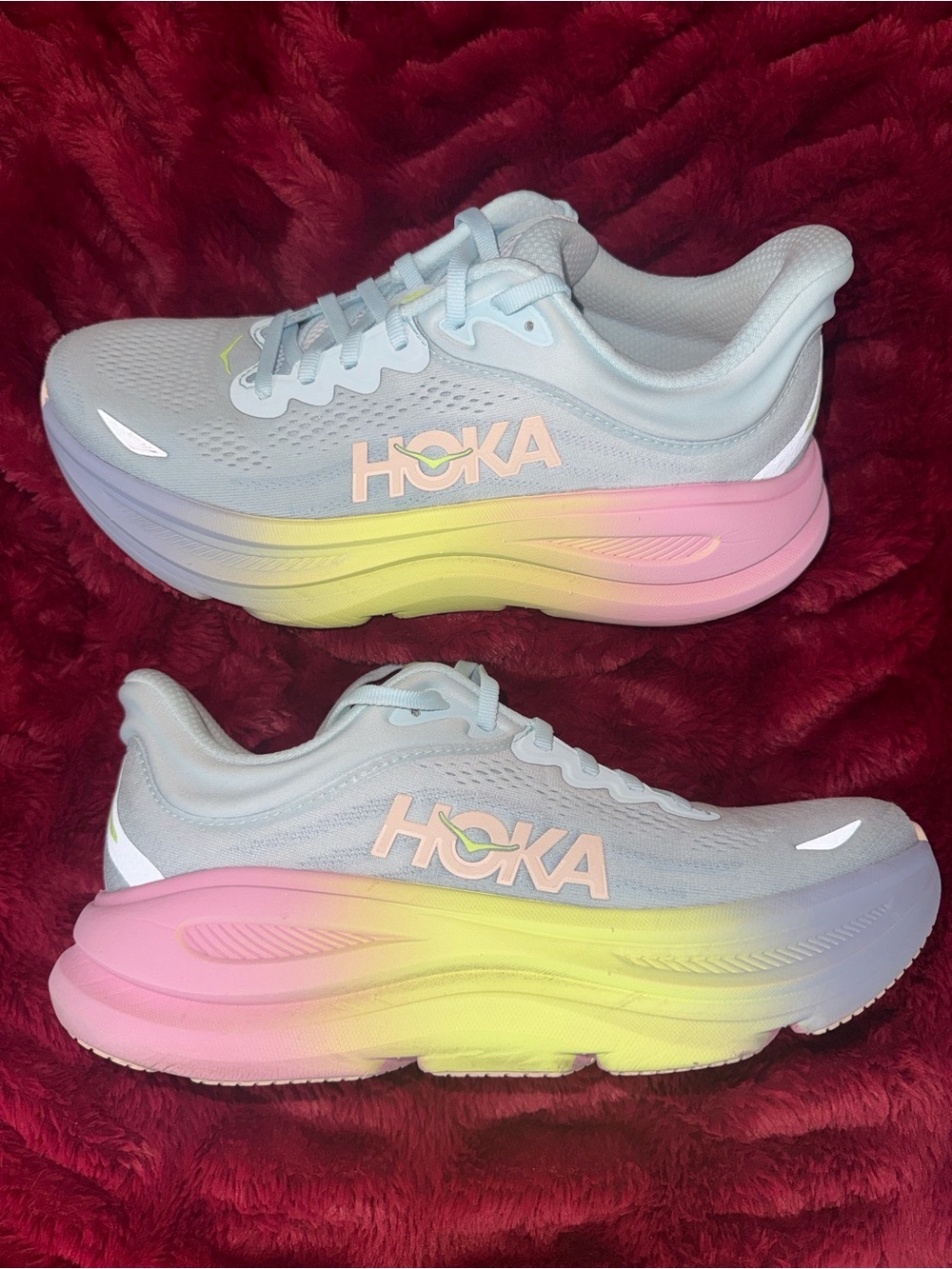 Hoka Bondi 9 Womens Size 8 Running Shoe - Glimmering Blue/Overcast